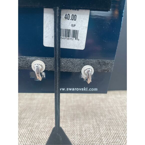 Swarovski Clip-On Crystal Earrings – Clear Cube Drop Beautiful - Picture 3 of 6